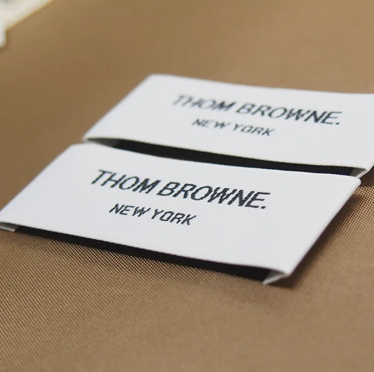 Custom Cotton Damask Woven Logo Labels for Clothing Brands Factory Display Clothing Logo on Garment Labels