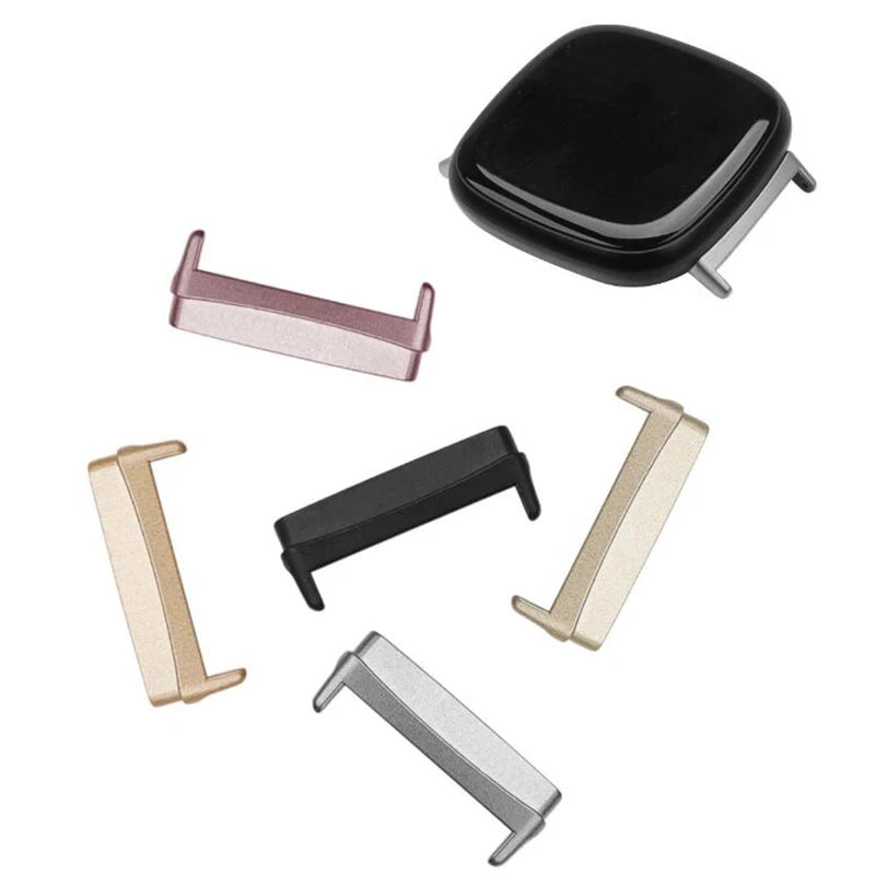 20mm Metal Replacement Wristbands Straps Accessory Band Adapter Connectors for Fitbit Versa 3/Sense Smartwatch