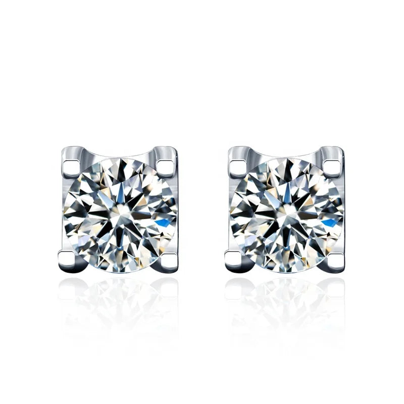 Gra Certified 0.5ct Round Cut Moissanite Diamond Stud Earrings for Ladies 925 Sterling Silver Luxury Quality Jewelry