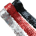 5cm Sequined Elastic Stretch Lace Trim Full With Pvc Sequins 5-Rows Gold Silver Black Diy Costume Performance Dancewear Trimming