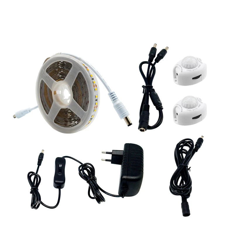 SX 8mm Under Bed Light Motion Activated Sensor Flexible 2835 LED Strip Automatic Shut Timer IP65 WiFi/App/Remote Control LED Kit