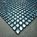 Transparent Blue Color Square Shape Diamond Mirror Glass Electroplated Tiles Glass Mosaic
