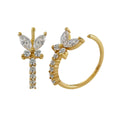 14k AU585 Solid Yellow Gold Ear Bone Nail Zircon Stone Earring Fashion Jewelry Charming Wholesale Good Quality