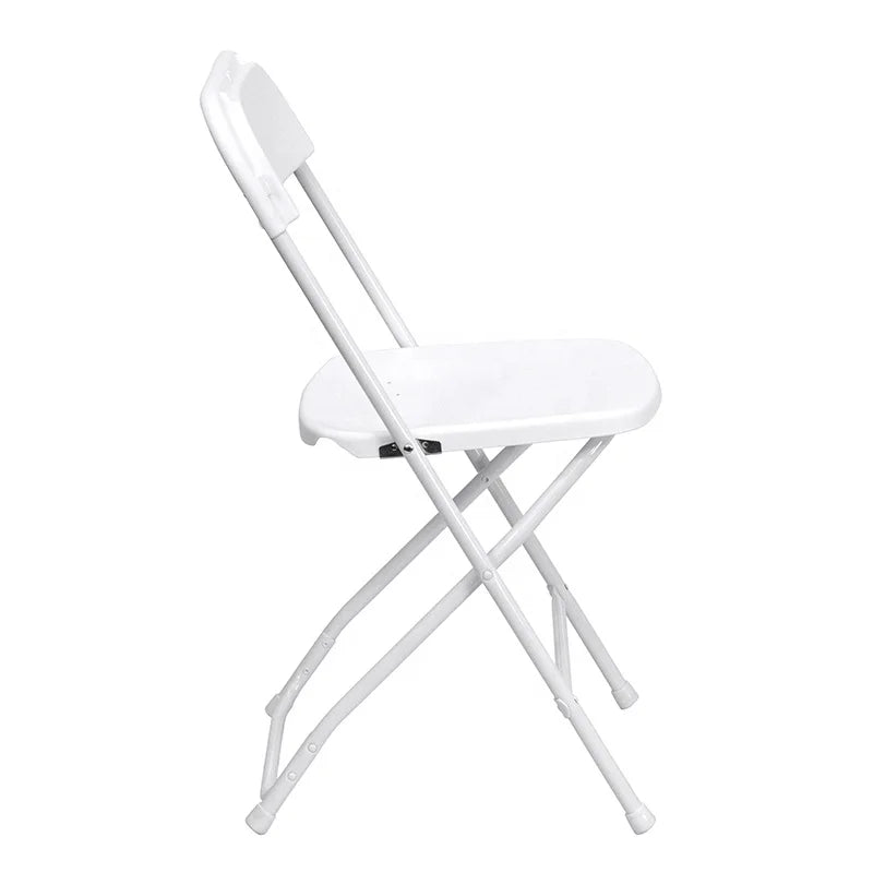 White Plastic Folding Chair for Outdoor Wedding Event Rental Heavy Duty Portable Party Chair for Banquet Ceremony