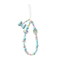 Sweet Candy Color New Bow Pendant Phone Hanger Colorful Cute Handmade Beaded Short Wrist Phone Chain