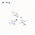 YuenZ Alloy Metal Antique Silver Color Charms Aircraft Pendant for Necklace Jewelry Findings 16*13mm J435