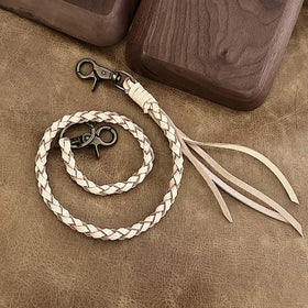 Wholesale Retro Handmade Cowhide Trouser Chain Genuine Leather Leather Rope Punk Motorcycle Trouser Chain Wallet Key Chain
