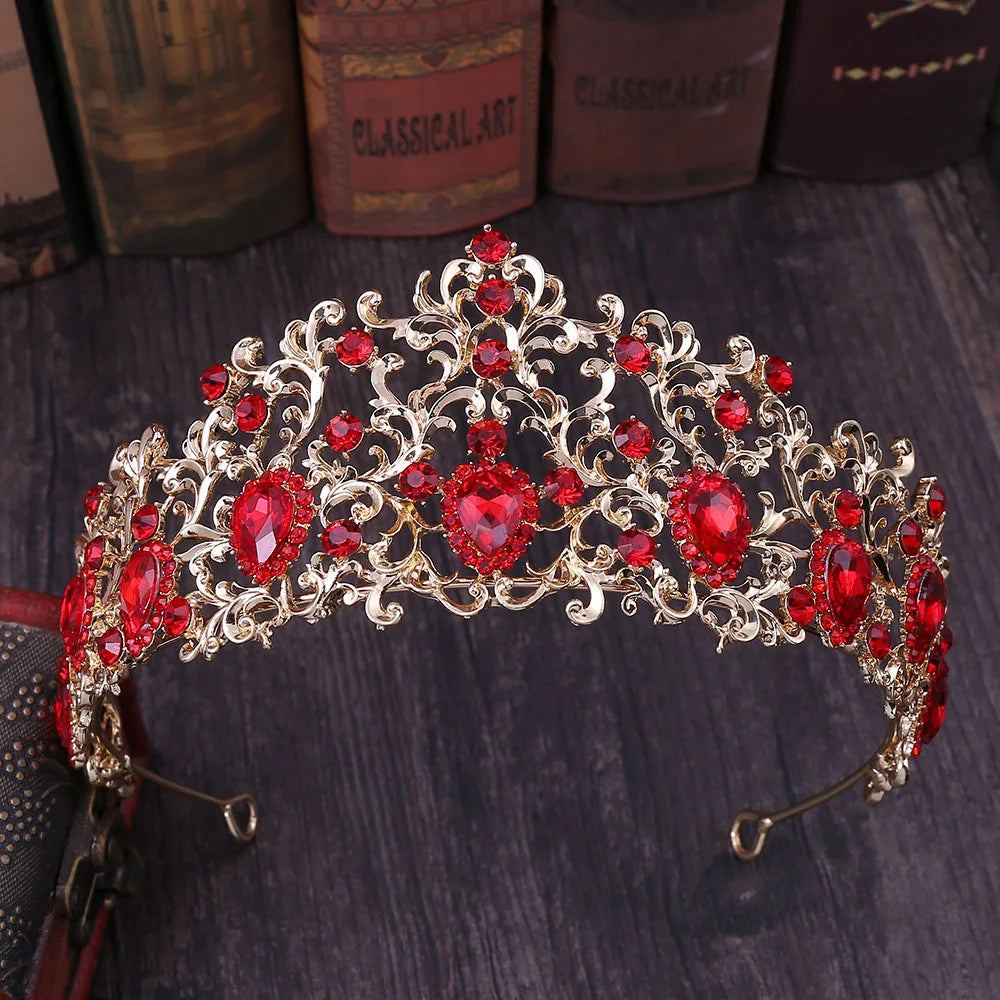 Luxury Shinny Crystal Gold Crown Bridal Wedding Jewelry Rhinestone Tiaras Crowns Pageant Dress Hair Accessories