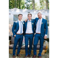New Royal Blue Slim Fit 2025 Groom Tuxedos Wedding Best Man Suits Custom Made Groomsmen Prom  Black Pants for Arket blazer Sets