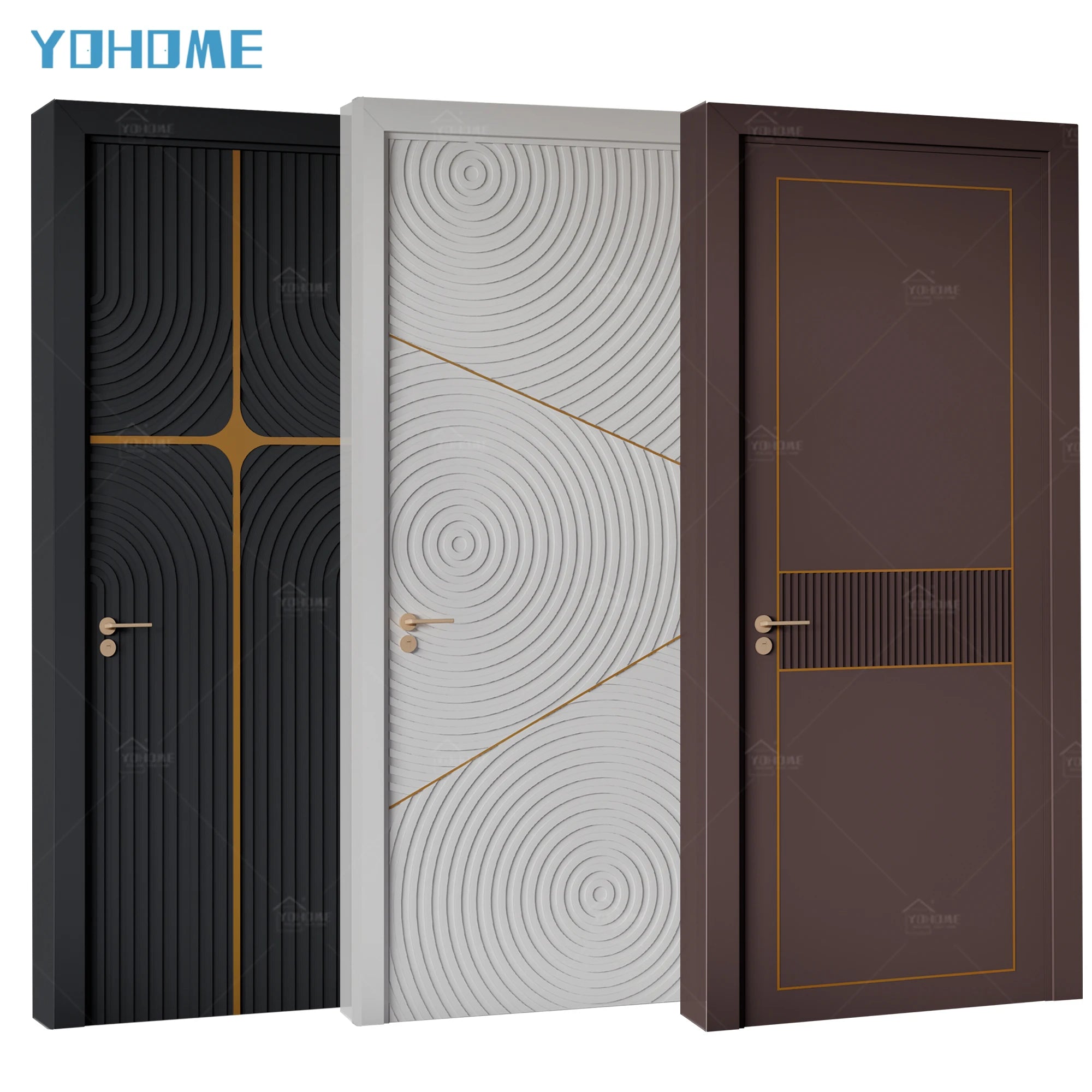 China Top Manufacturer Painted Wood Doors Composite Mdf Interior Doors for Houses Internal Wooden Door