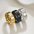 Dingchao Stainless Steel Men's Ring 8mm Black Silver Gold Wedding Band Classic Round Ring Fashion Jewelry