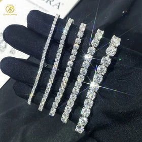 Wholesale Custom Shiny Jewelry 925 Sterling Silver D VVS Mossanite Diamond Hand Chain Charm Tennis Bracelet for Girl