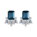 Fine Jewelry 925 Sterling Silver Flower Shape Women Fashion Simple Gemstone Diamond Earrings