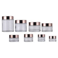 Wholesale Frosted Amber Rose Gold Glass Cosmetic Jar with Golden pink Green