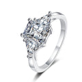Radiant Cut Moissanite Engagement Rings 3CT D Color VVS1 925 Sterling Silver Wedding Promise Ring for Women With Certificate