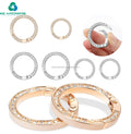Luxury Metal Spring Ring Keychain Decoration With Shiny Crystals Carabiner Bag Parts & Accessories