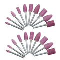 20pcs/set 1/8" 3mm Shank Head Grinding Stone Point Rotary Tool Pink Abrasive Mounted Point Grinding Head for Jewelry Polishing