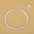 Fashion 925 Sterling Silver Round Frosted Beads Beaded Bracelet for Women Jewelry