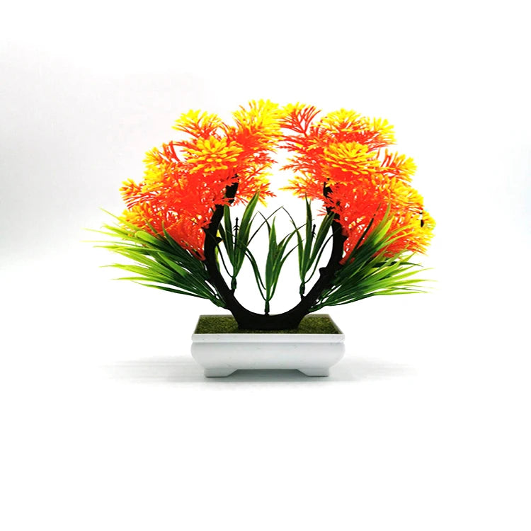 Artificial Plants Small Pine Tree Potted Bonsai for Home Garden Hotel Office Bedroom Bathroom Decoration Faux Flowers Ornament
