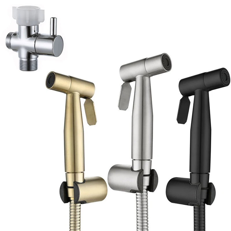 Factory Hot Sale Stainless Steel Bathroom Shattaf Toilet Handheld Portable Bidet Water Sprayer Kit for Toilet Factory Price