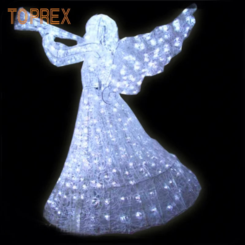 H120cm Modern LED Copper Wire Lights Durable Waterproof Acrylic Angel Figurines Christmas Decorations Home Outdoor Holiday CE
