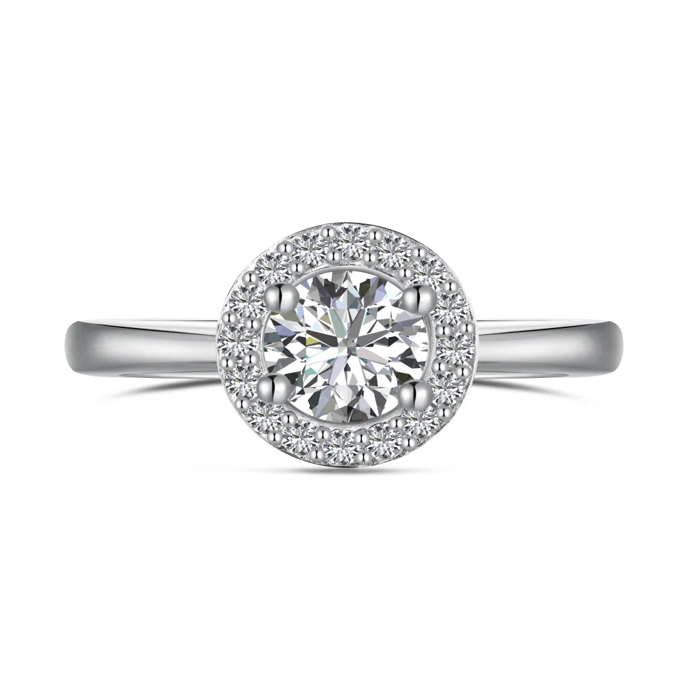 Dylam Classic Design Eternity Band 925 Sterling Silver Rhodium Plated Circle 0.75 Carat 5A Grade Cubic Zirconia Bridal Rings