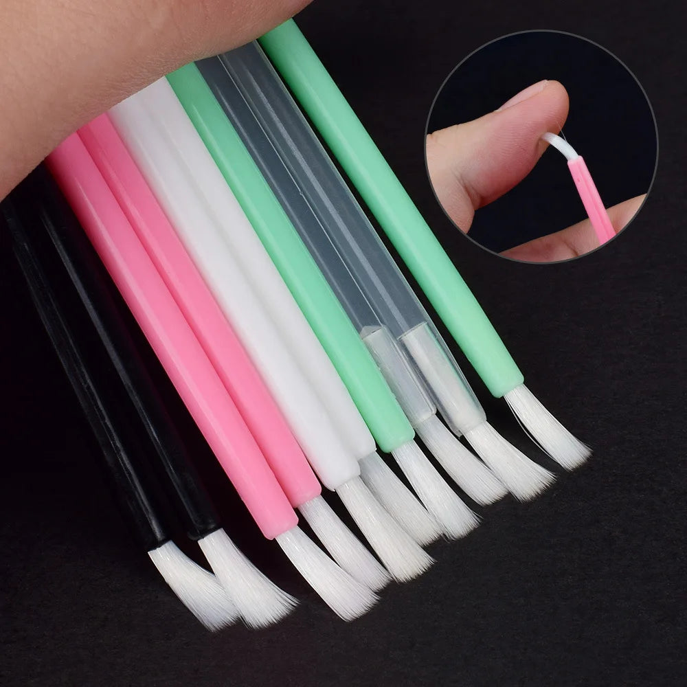 AOQI High Quality Black.clear Transparent Handle Mini Lip Wand Brush Disposable Lip Applicator Nylon Hair Brush
