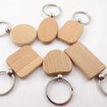 Wholesale Custom UV Printing Laser Engraving Logo Beech Walnut Wood Coin Holder Keychain Blanks Leather Strap Removable Rivet