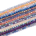 6/8mm Faceted Round Football Glass Beads Gold/Silver/Copper Crystal Beads for DIY Necklace Bracelets Jewelry Making Supplies MegaBDM