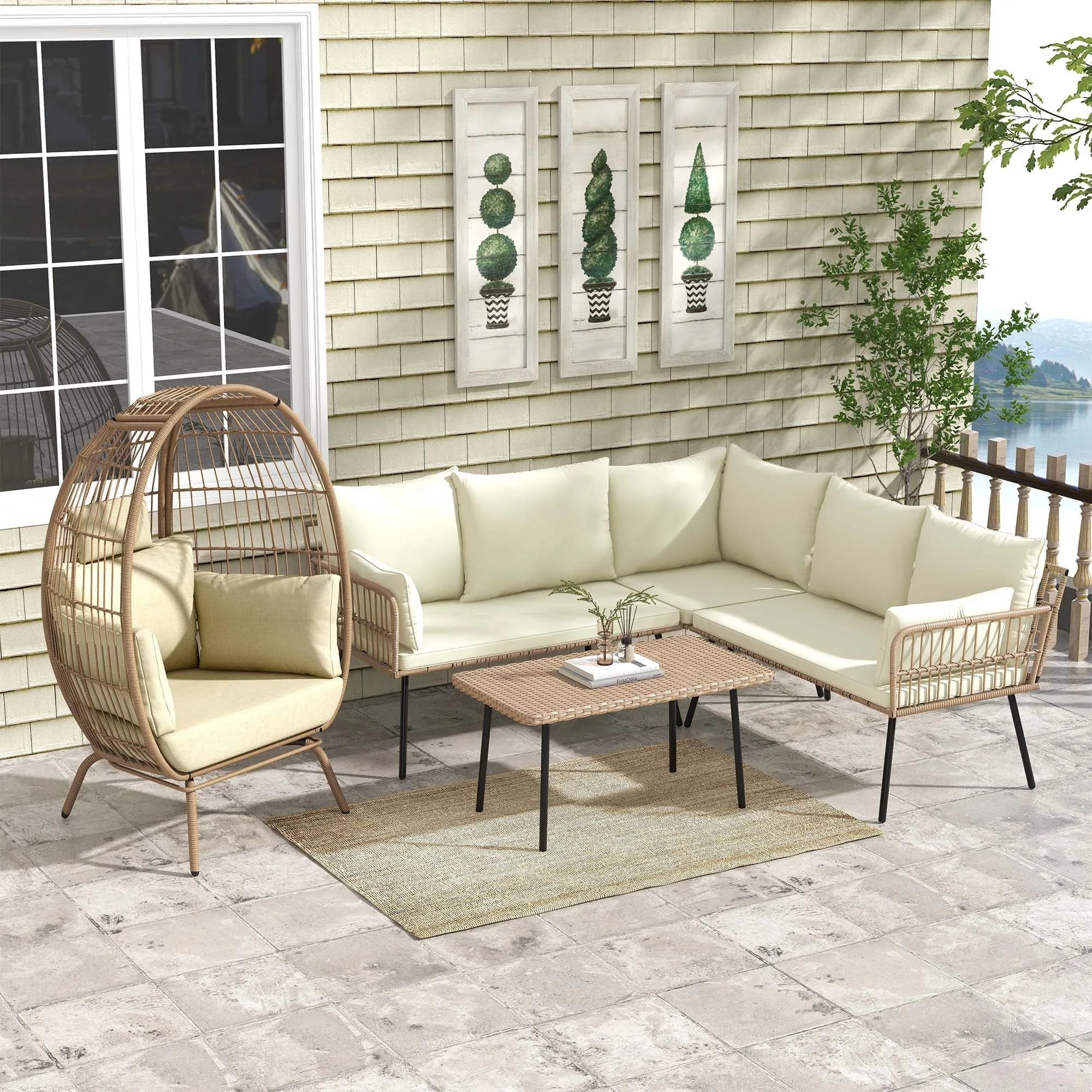 High End Garden Lounge Luxury Outdoor Furniture Sectional Solid Patio Furniture Wooden Teak Sofa Set Outdoor Conversation Sets