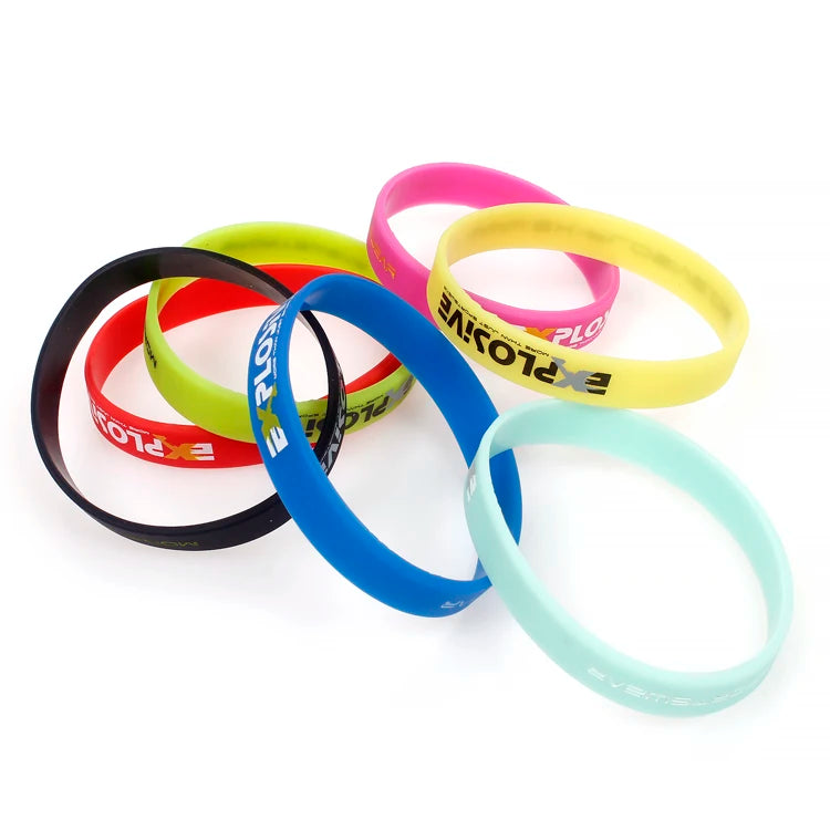 Wholesale Wristband Bracelet Color Multicolor Silicone Filling Custom Logo Design No Minimum Order