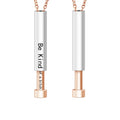 Customized Personality Stainless Steel Circle Telescopic Rod BE KIND Necklace Creative Carving Fashion Pendant Necklace Jewelry