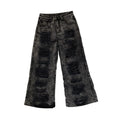 DENIMGUYS Men's Baggy Loose Washed Old Distressed Jeans High Street Vintage Ripped Hole Men Y2k Denim Trousers