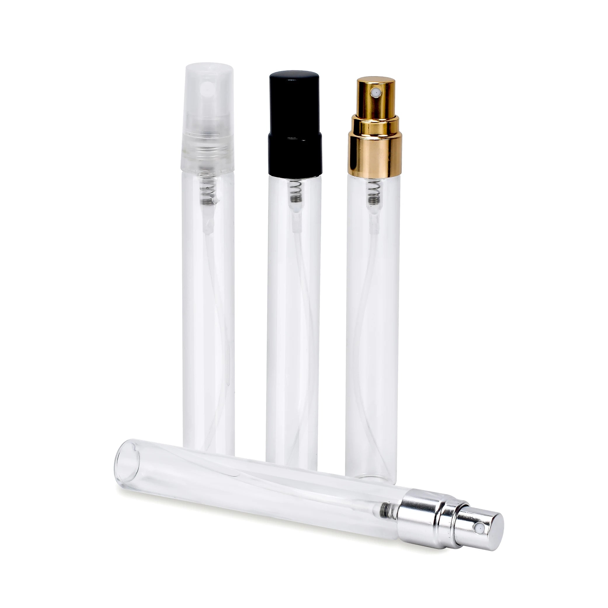 Free Samples Manufacturer Empty 2ml 3ml 5ml 10ml Small Mini Glass Mist Spray Perfume Bottle with Silver Aluminum Lid