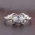 CAOSHI Custom Exquisite Lace Design Oval Shaped Crystal Zircon Finger Rings for Silver Plated CZ Wedding Rings Jewelry for Women