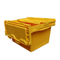 QS Blue 410x300x240mm Plastic Storage Crate 30L Stackable Tote Box with Lid for Home Moving Warehouse MegaBDM
