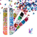 12 Grids Butterfly Nail Art Glitter Sequins Set Ultra Thin Laser 3D Flakes for Manicure Decoration Wholesale