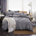 100% Microfiber Fabric Beds Sheet 3PCS Bedding Duvet Cover Set in Solid Colors