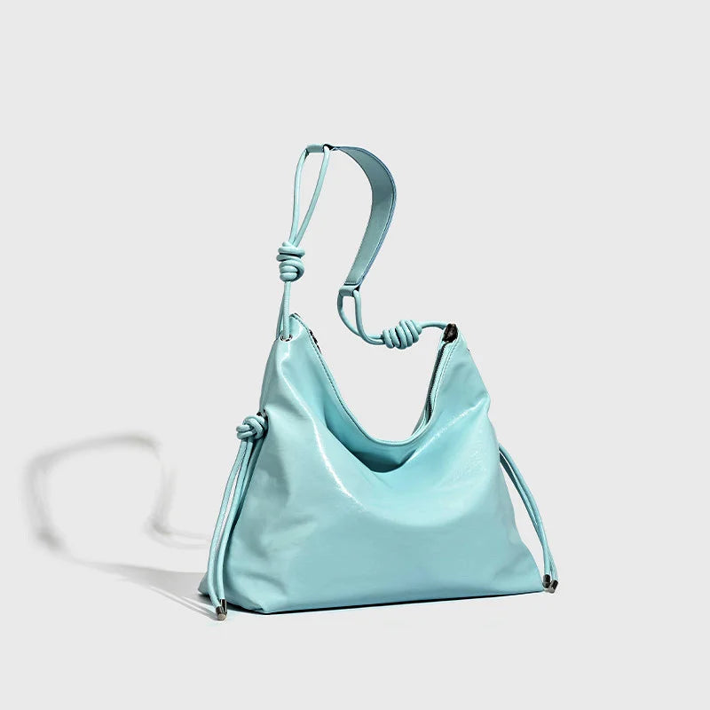 Custom Fashion Hobo Bag Design Rope Knot Shoulder Strap Large Capacity Ladies Handbag PU Leather Shoulder Bag for Women 2025