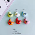 Mini 16*18mm Colorful Ceramic Clay Beaded Handmade Graffiti Lucky Duck Beads Charm for Diy Necklace Bracelet Jewelry Accessories