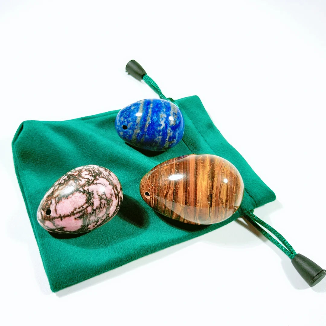 Huiying Wholesale Sodalite Tiger Eye Undrilled Natur Woman Crystal Vagin Jade Yoni Eggs Crystal Vaginal Eggs Set Jade Eggs