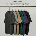 Acid Wash Oversized Graphic Streetwear Tshirt Custom Printing Heavyweight T Shirt Plain Cropped Men's T-shirt for Unisex