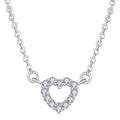 Wholesale Customize 925 Silver Romantic Bling Heart Shape Necklace with Rhodium Plated and Zircon