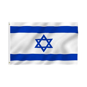 Customized 3X5ft Polyester Indoor Outdoor Display Banners Printed National Flag Israeli Flag Custom Logo Fiberglass Silk