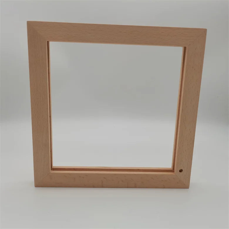 LED Beech Wooden Photo Frame Warm White Night Light 3D Acrylic Base Battery Operated CE Certified Gift Lamp Application 2-Year