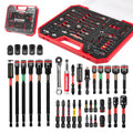 37-Piece Color Coded Impact Heavy-Duty Magnetic Nut Driver Ultra-thin Hard Case Box Set Red OEM S2 Alloy Steel 3-Year Warranty