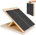 Adjustable Wooden Stretching Slant Board for Ankle Foot Stretch Yoga & Physical Therapy Portable Home Fitness Workout Equipment
