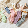 Factory Direct Micro Fleece Crown Embroidery Colorful Patterned Fuzzy Fluffy Winter Socks Soft Warm Lady Winter Socks