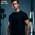 Men's 100% Cotton Regular Fit Casual Short Sleeve Solid Blank Eco-Friendly Breathable Screen Printed Custom T-Shirt 180g Daily