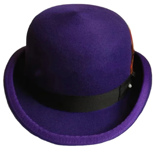 Mens-Hats-Charlie-Chaplin-Bowler-Hat Purple